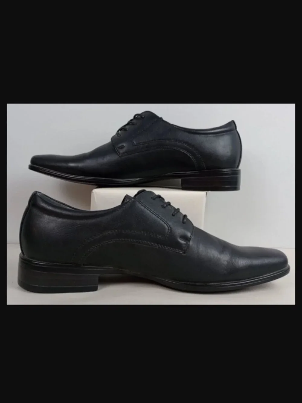 Apt 9 Mens 10.5 Med Cleveland Black Memory Foam Ortholite Derby Dress Shoes